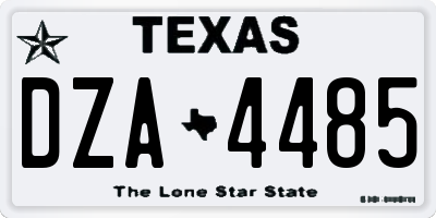 TX license plate DZA4485