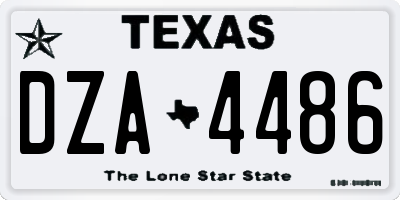 TX license plate DZA4486