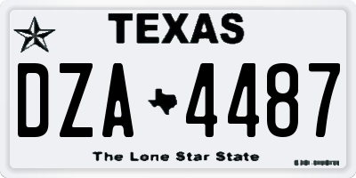 TX license plate DZA4487