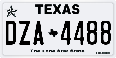 TX license plate DZA4488
