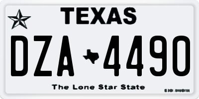 TX license plate DZA4490