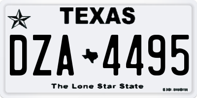 TX license plate DZA4495
