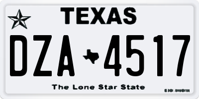 TX license plate DZA4517