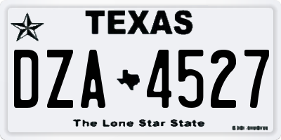 TX license plate DZA4527