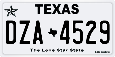 TX license plate DZA4529