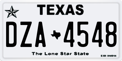 TX license plate DZA4548