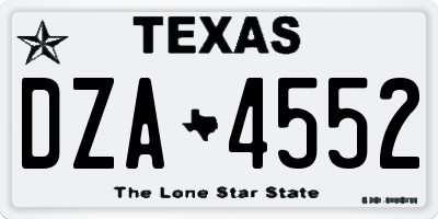 TX license plate DZA4552