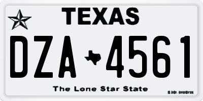 TX license plate DZA4561