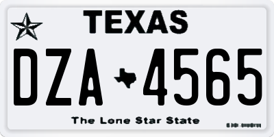 TX license plate DZA4565