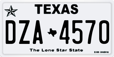 TX license plate DZA4570