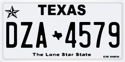 TX license plate DZA4579