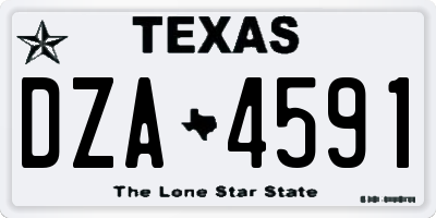 TX license plate DZA4591