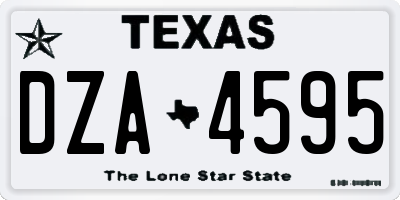 TX license plate DZA4595