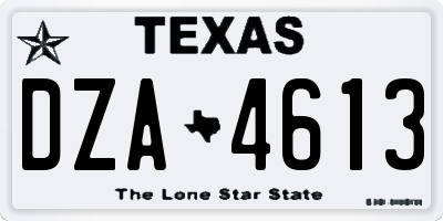 TX license plate DZA4613