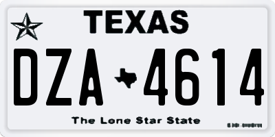 TX license plate DZA4614