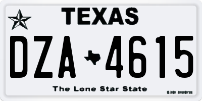 TX license plate DZA4615