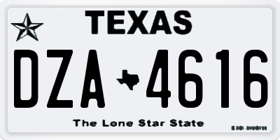 TX license plate DZA4616
