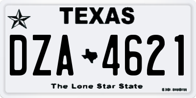 TX license plate DZA4621