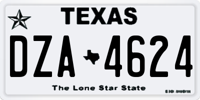 TX license plate DZA4624