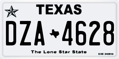 TX license plate DZA4628