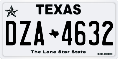 TX license plate DZA4632