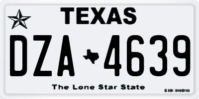 TX license plate DZA4639