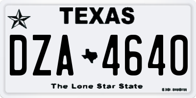 TX license plate DZA4640