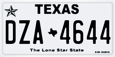 TX license plate DZA4644