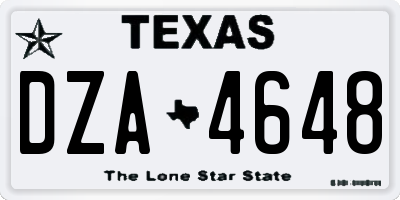 TX license plate DZA4648