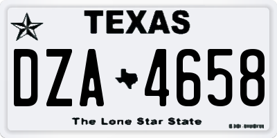TX license plate DZA4658