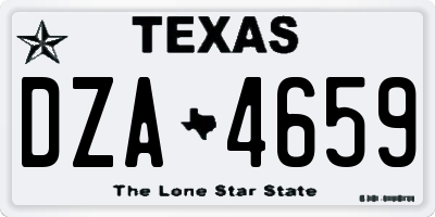 TX license plate DZA4659