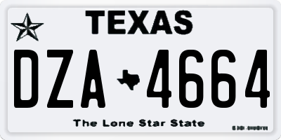 TX license plate DZA4664