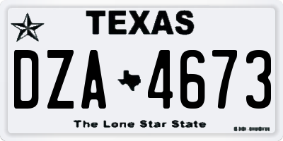TX license plate DZA4673