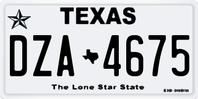 TX license plate DZA4675