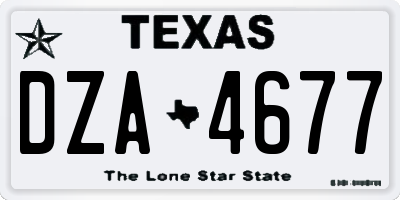 TX license plate DZA4677