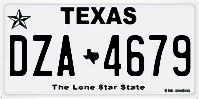 TX license plate DZA4679