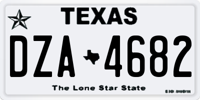 TX license plate DZA4682