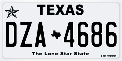 TX license plate DZA4686