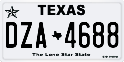 TX license plate DZA4688