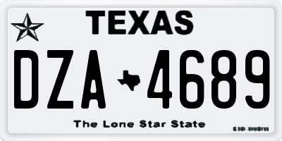TX license plate DZA4689