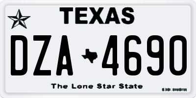 TX license plate DZA4690