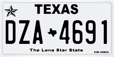 TX license plate DZA4691