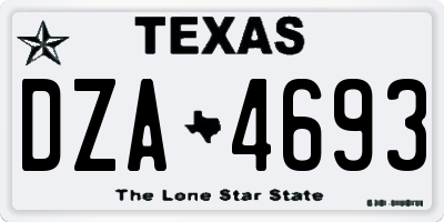 TX license plate DZA4693