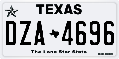 TX license plate DZA4696