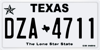 TX license plate DZA4711
