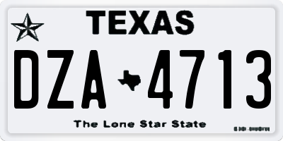 TX license plate DZA4713