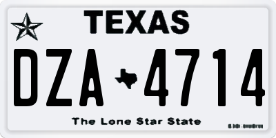 TX license plate DZA4714