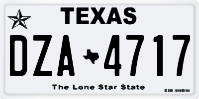 TX license plate DZA4717