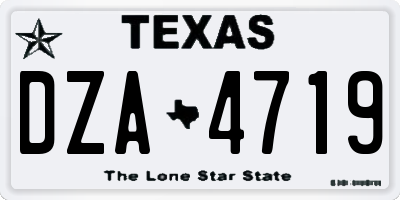 TX license plate DZA4719