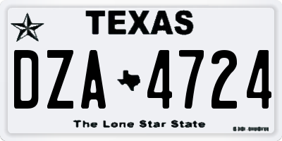 TX license plate DZA4724
